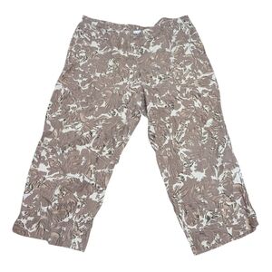 J. Jill Love Linen Brown Floral Pants Women's XL